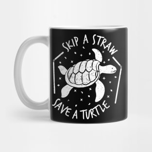 Skip a Straw Save a Turtle for Earthday - Vintage Retro Design T Shirt 4 Mug